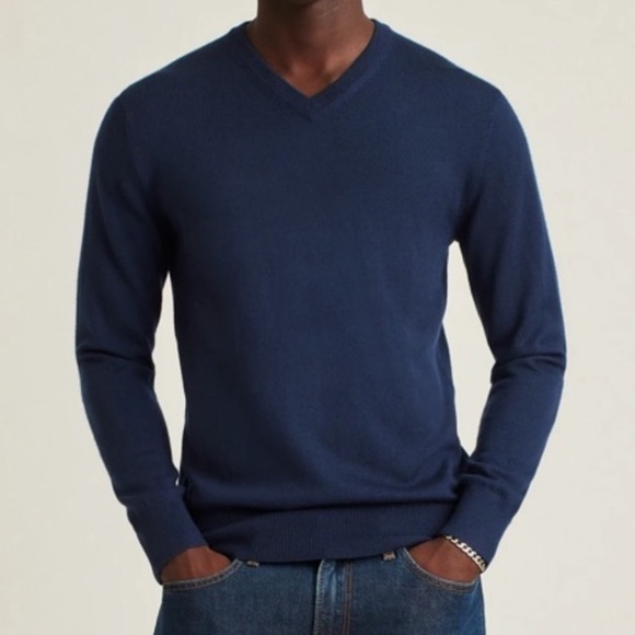 Bonobos Other - Bonobos Navy Blue V-Neck Slim Fit Wool Sweater